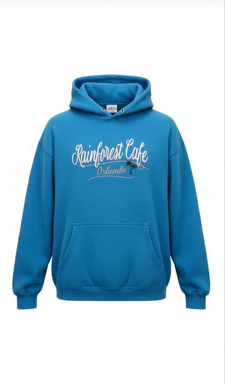 Rainforest Cafe Orlando Heavy Blend Hoodie Size 2XL Blue #orlando #rainforest